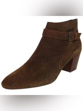 Aquatalia Fanny Bootie 8.5 Waterproof Suede Block Heel Ankle Boot